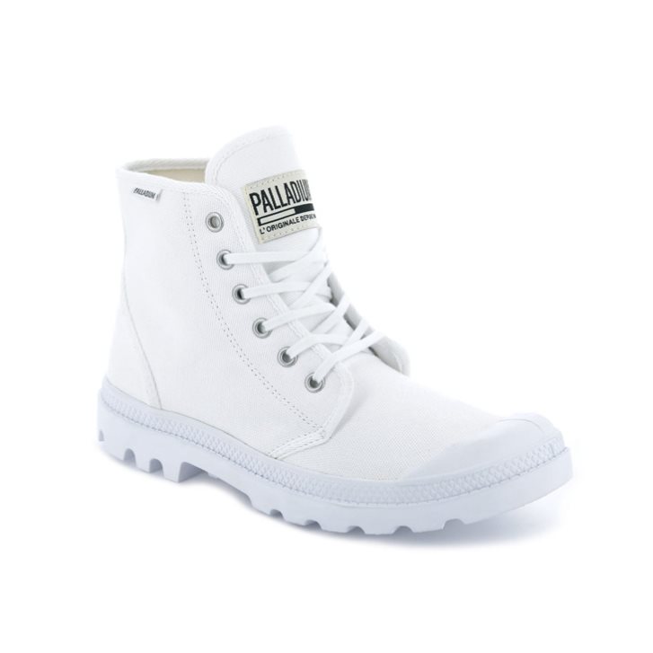 Palladium Pampa Hi Originale High Tops Women's Sneakers White | UK A026-FME